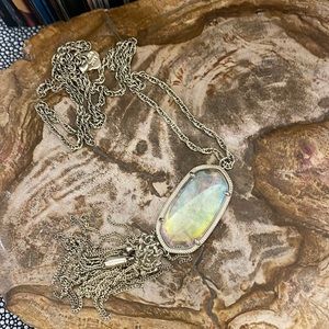 Kendra Scott tassel necklace in dichroic glass